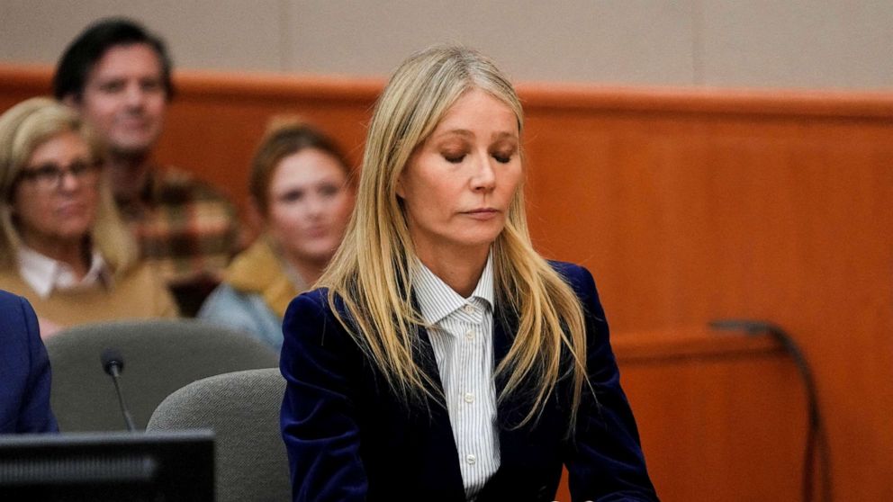 PHOTO: Gwyneth Paltrow reacts to the verdict in the trial over her 2016 ski collision with 76-year-old Terry Sanderson on March 30, 2023, in Park City, Utah.