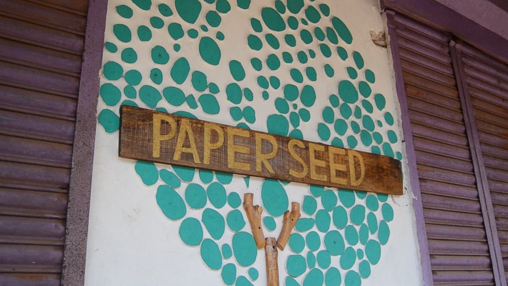 PHOTO: Paper Seed Co., an eco-friendly NGO in southern India, says they created a single-use face mask that, when disposed of into the soil, blooms into plants.