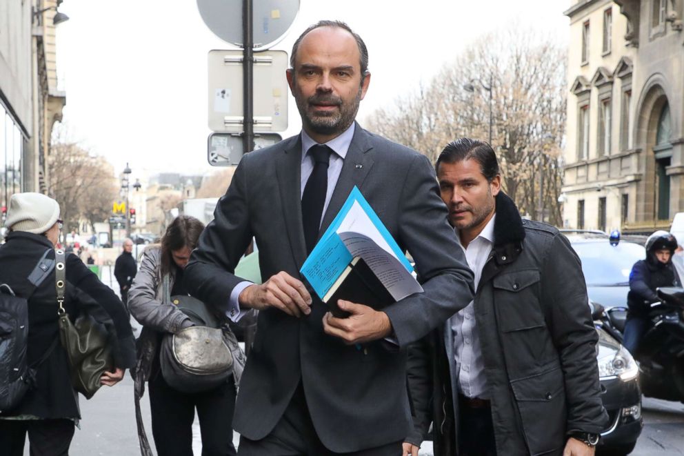 PHOTO: French Prime Minister Edouard Philippe arrives to announce the suspension on rising fuel taxes in Paris, Dec. 4, 2018, a few days after the protests by the 'yellow vest' movement. 