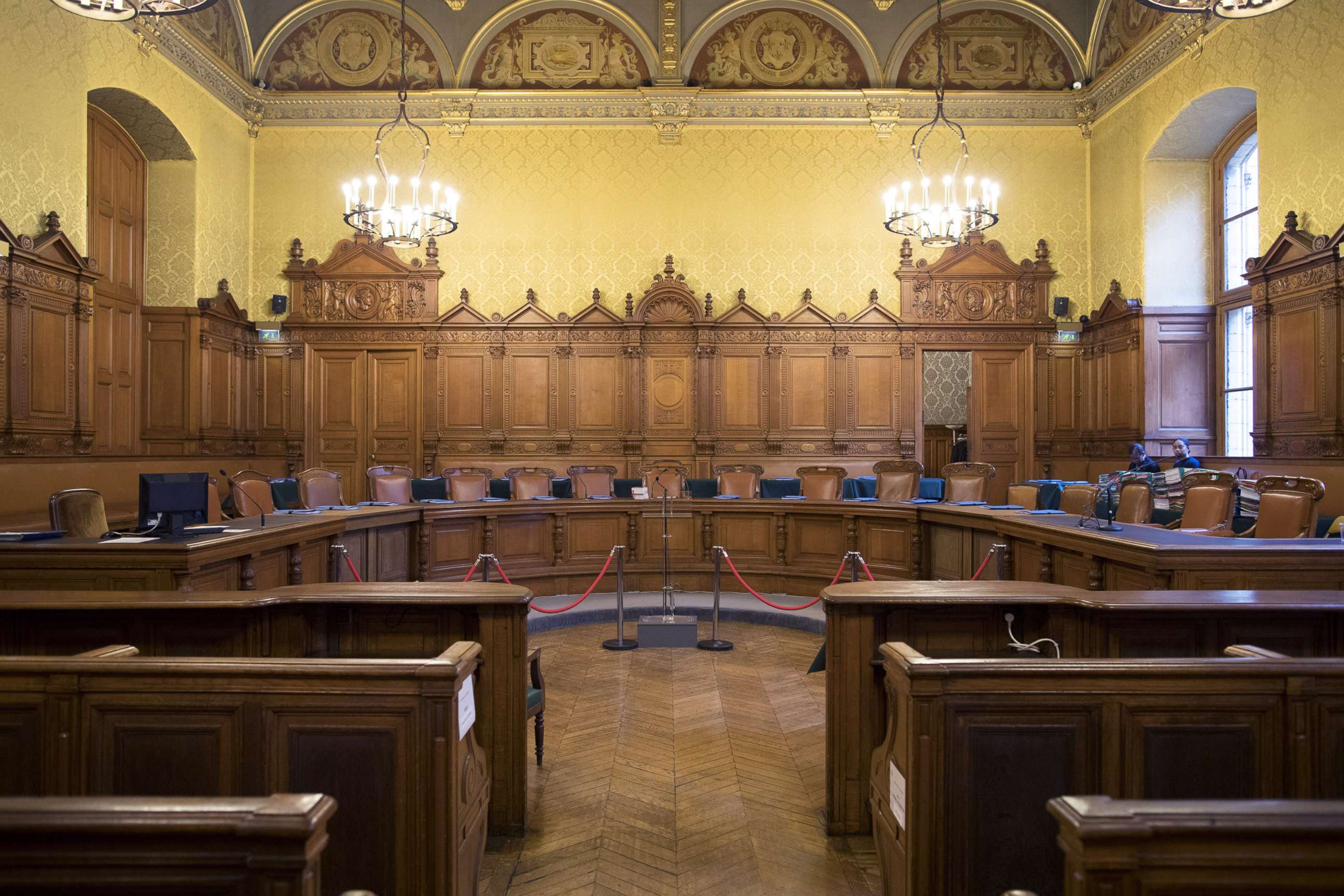 PHOTO: A courtroom, at the Palais de Justice in Paris, France, Dec. 12, 2016.