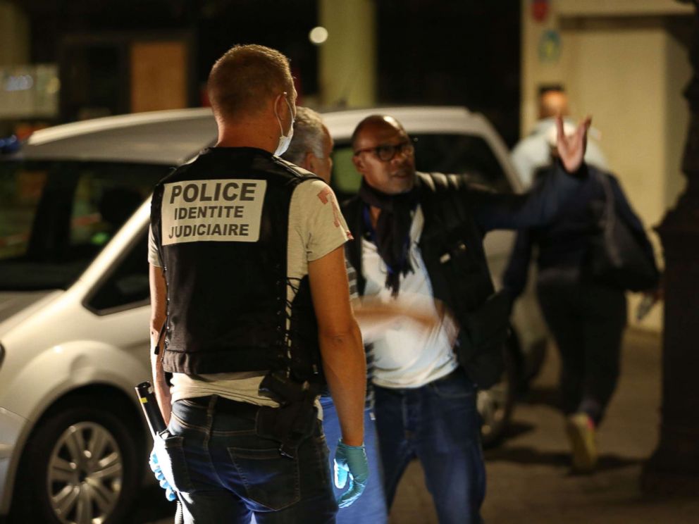 PHOTO: French police investigate the scene where a man attacked and injured people with a knife in the streets of Paris on Sept. 9, 2018.
