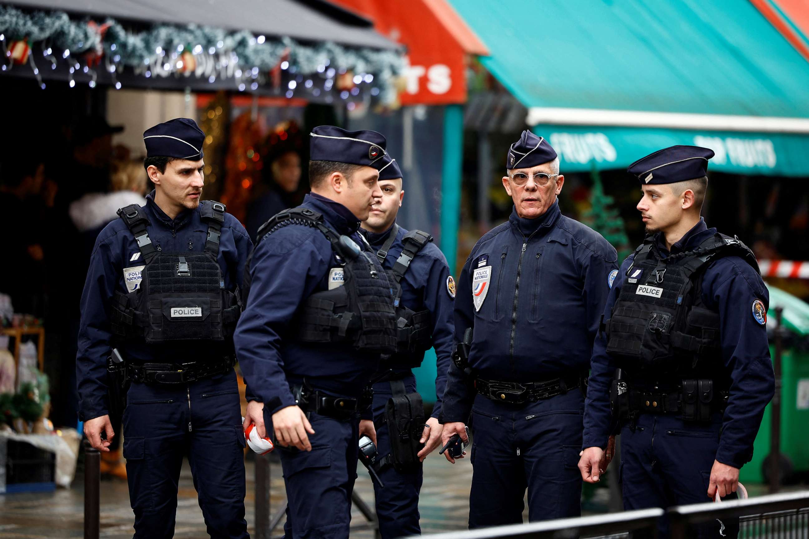 PHOTO: French police secure a street in a central district of Paris, Dec. 23, 2022.