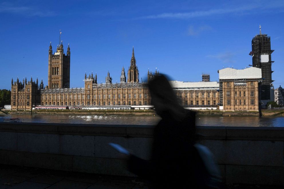 PHOTO: A pedestrian passes the Houses of Parliament, in London, Oct. 18, 2019.