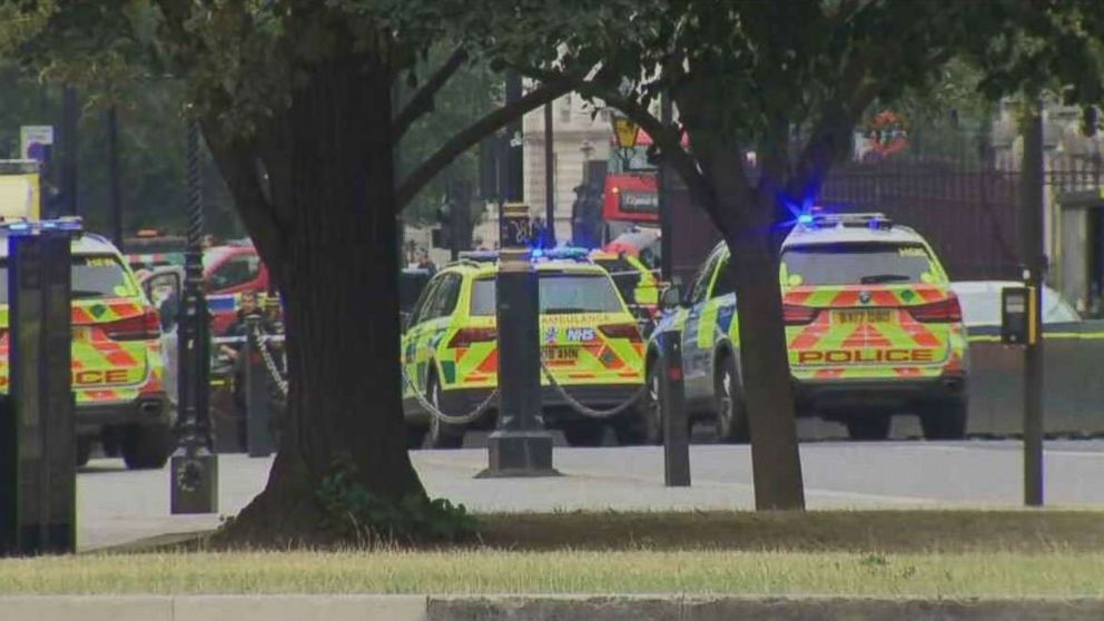 Driver arrested after crashing into barrier at British Parliament - ABC ...