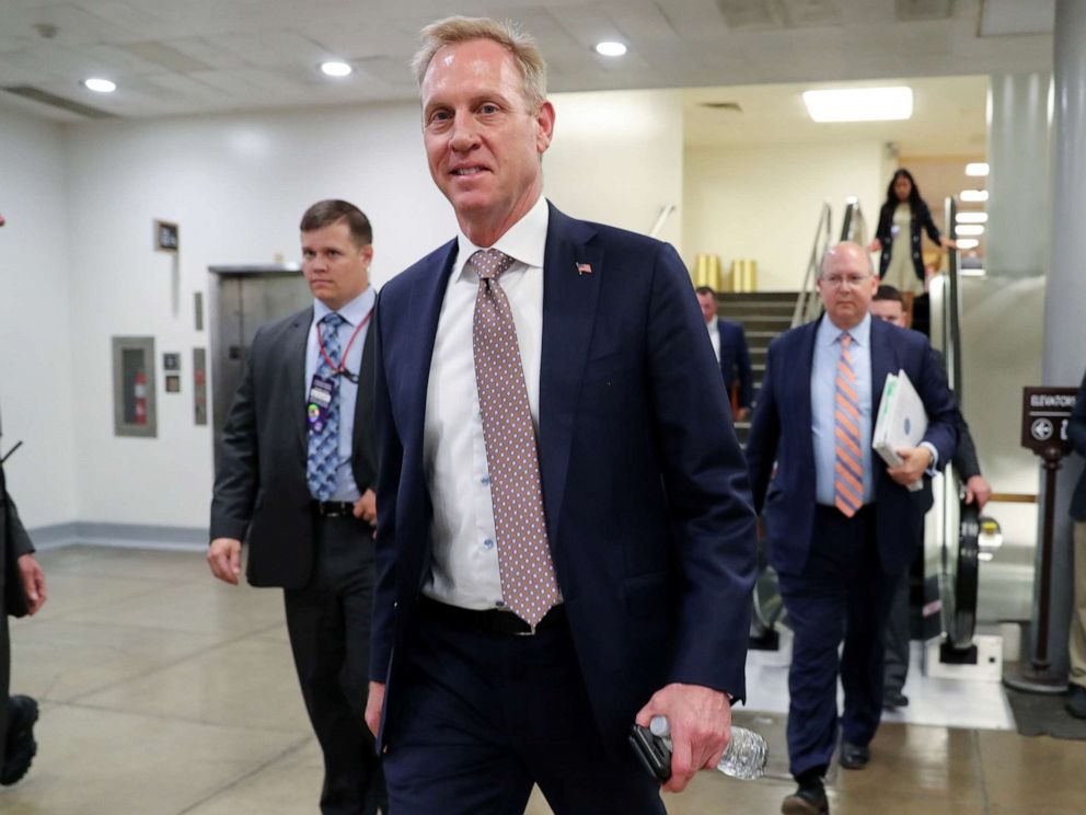 PHOTO: Defense Secretary Patrick Shanahan walks between meetings through the subway system at the U.S. Capitol in Washington, June 5, 2019.