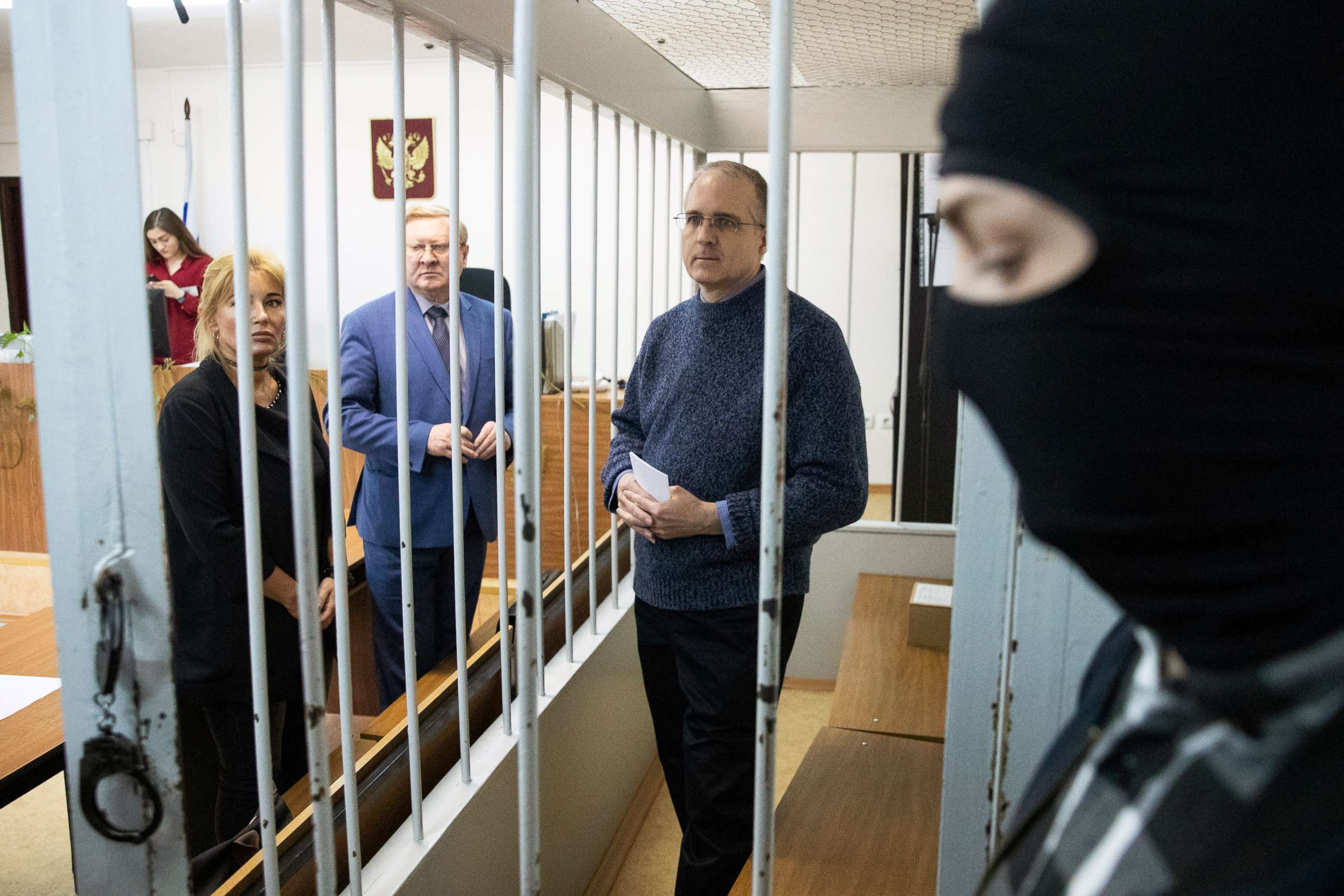 PHOTO: Paul Whelan, a former U.S. Marine who was arrested for alleged spying in Moscow at the end of 2018, waits for a hearing in a court in Moscow, May 24, 2019.