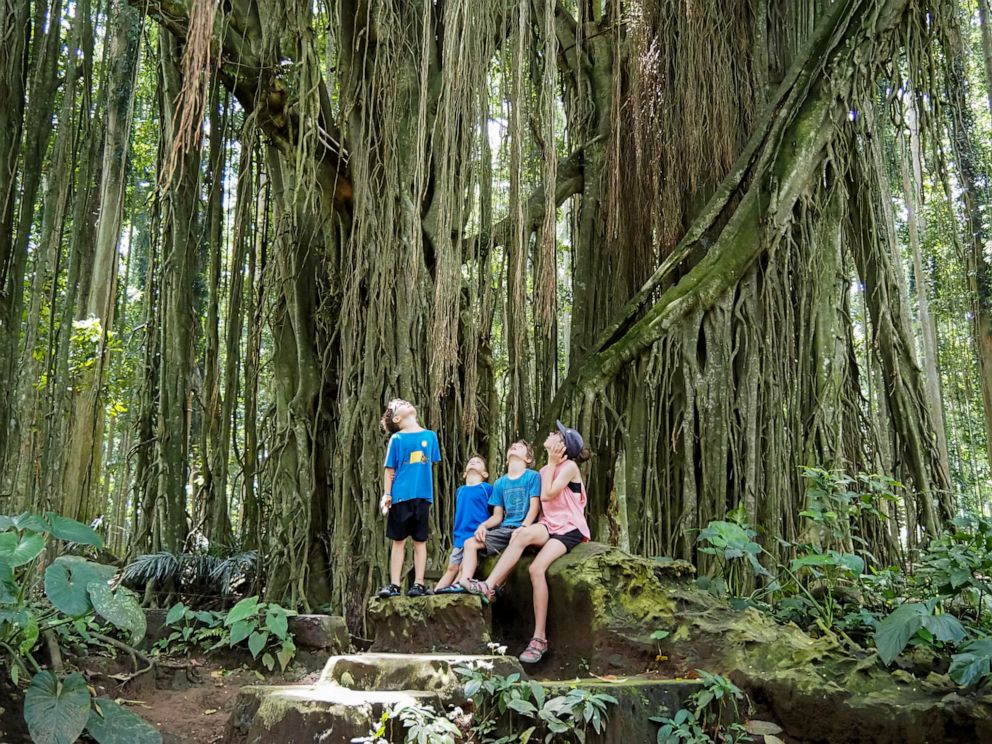 PHOTO: The Lemay-Pelletier children spend time in nature while traveling in Indonesia.