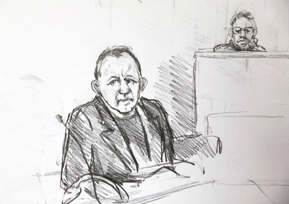 PHOTO: A courtroom sketch shows Peter Madsen during the trial regarding the killing of Swedish journalist Kim Wall in Copenhagen, Denmark, April 25, 2018. 