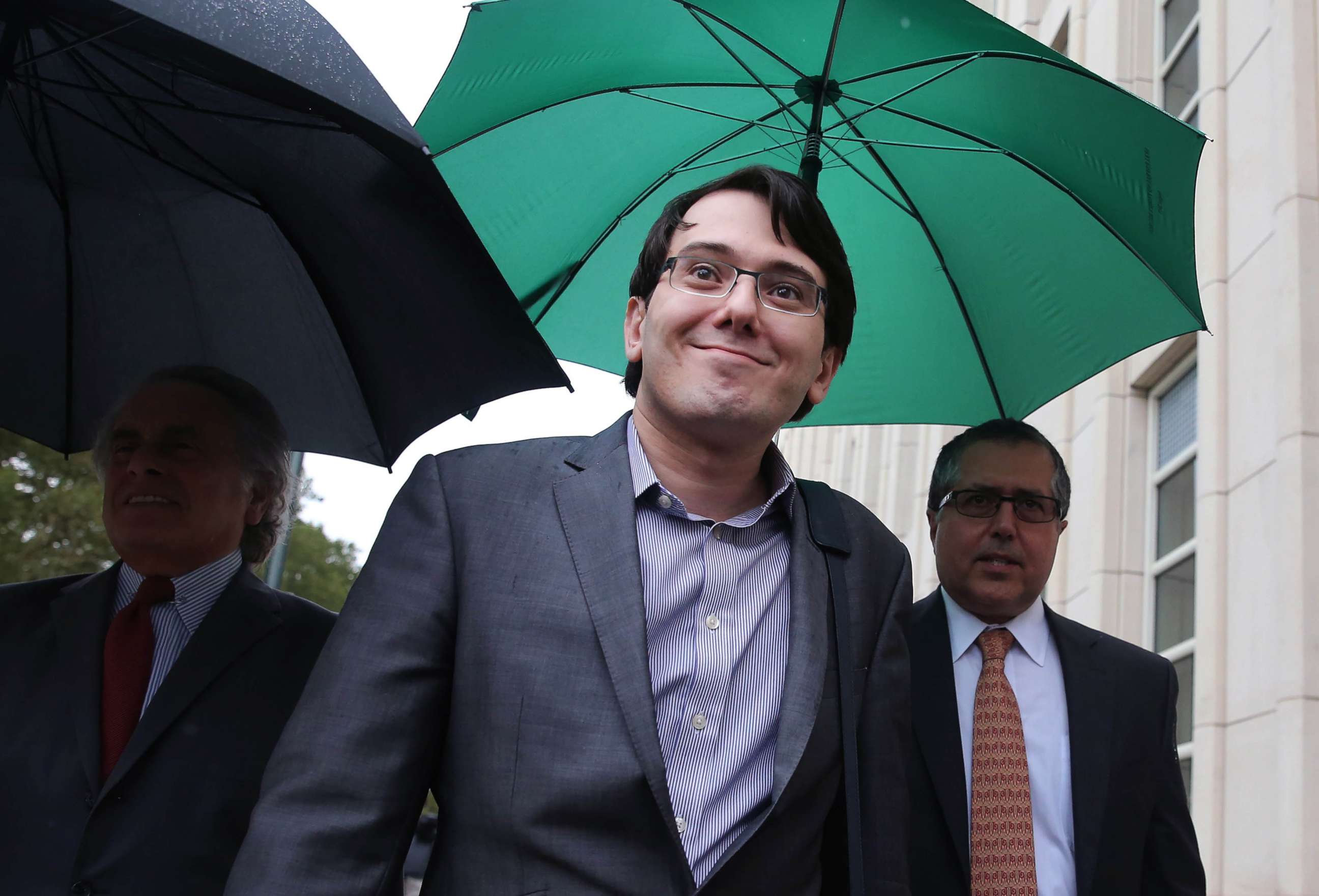 PHOTO: Martin Shkreli, former chief executive officer of Turing Pharmaceuticals leaves federal court in the Brooklyn borough of New York, Aug. 2, 2017. 
