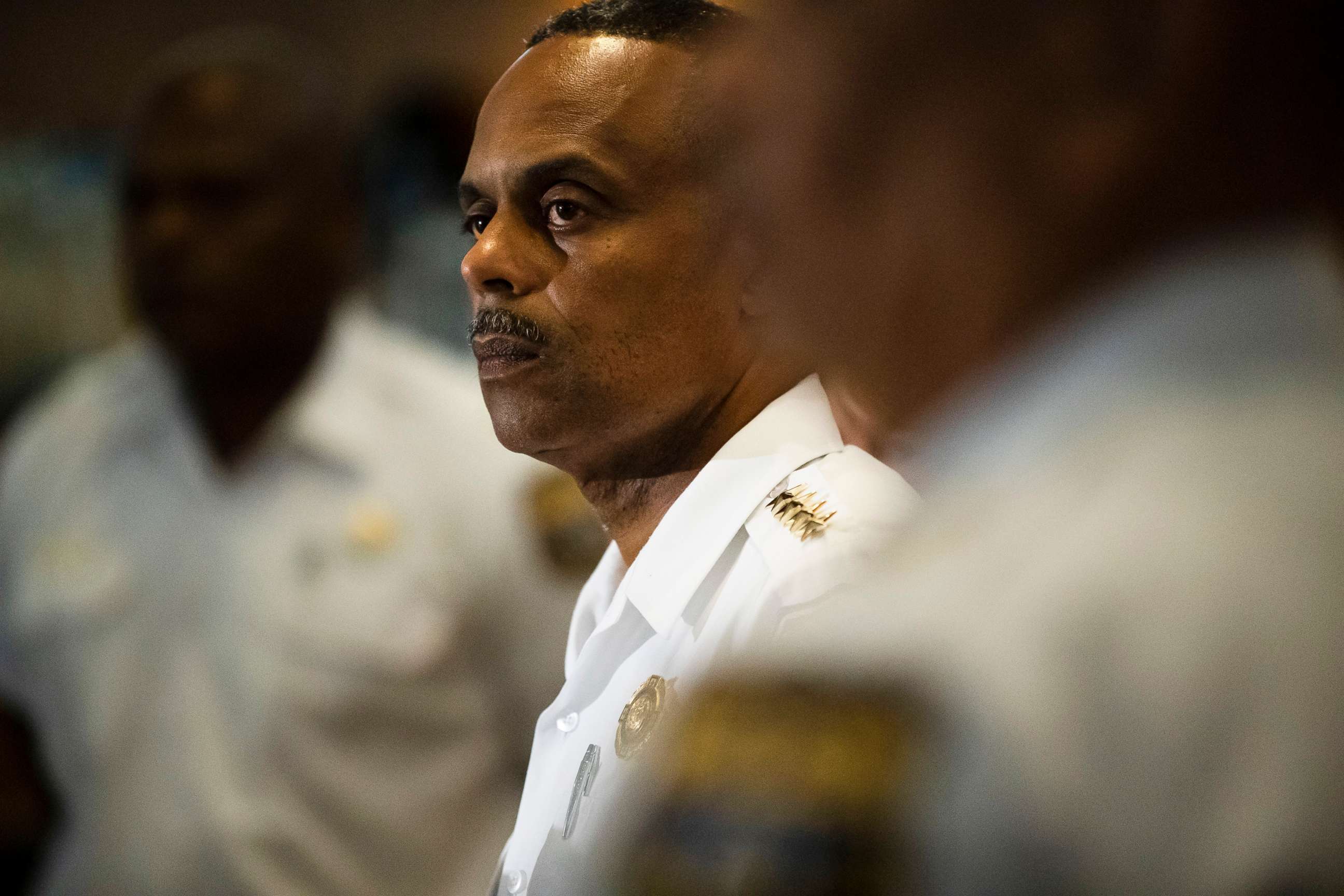PHOTO: Philadelphia Police Commissioner Richard Ross listens to a question during a news conference in Philadelphia, June 19, 2019.