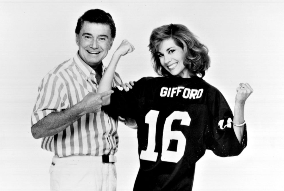 PHOTO: TV hosts Regis Philbin and Kathie Lee Gifford kid around for the camera during a studio session.