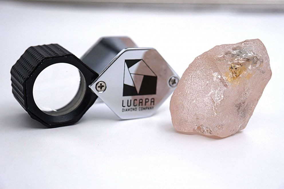PHOTO: This undated handout photo released by Lucapa Diamond Company Limited on July 27, 2022 shows a 170-carat pink diamond - called The Lulo Rose - that was discovered at the Lulo mine in Angola's diamond-rich northeastern region.