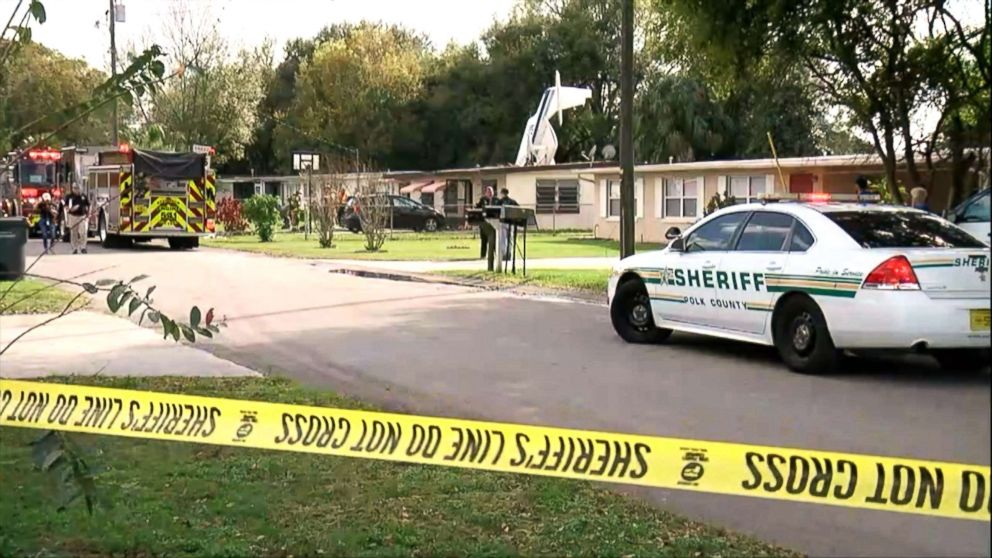 PHOTO: A small aircraft with two people onboard crashed into a home in Winter Haven, Fla, Feb. 23, 2019.