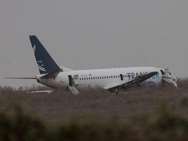 4 seriously hurt when Transair Boeing 737 skids off runway in Senegal