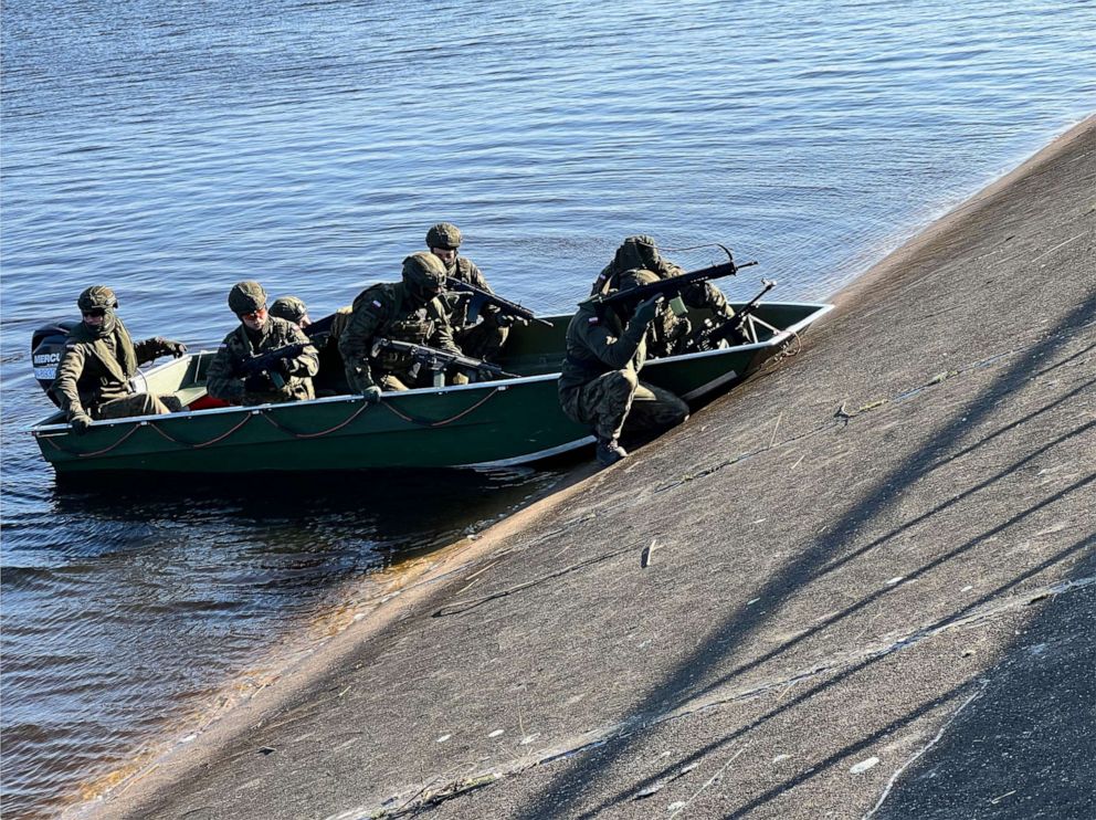 PHOTO: Polish forces train on an assault watercraft Bondary, Poland.