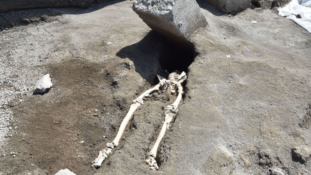 PHOTO: Archaeologists discovered the skeleton of a man at the Roman city of Pompeii who they believe fell while fleeing the volcanic explosion of Mt. Vesuvius in 79 A.D.