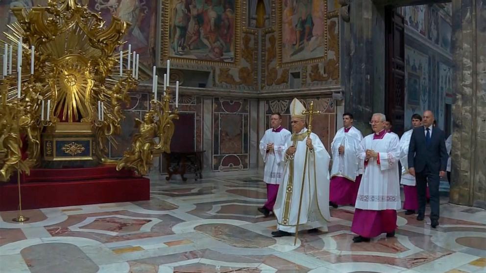PHOTO: Pope Leo XIV enters the Sistine Chapel to celebrate mass, May 9, 2025.