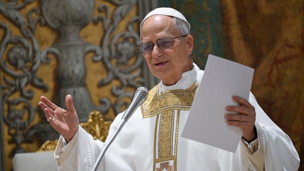 Newly elected Pope Leo XIV celebrates Mass with the College of Cardinals inside the Sistine Chapel at the Vatican the day after his election as 267th pontiff of the Roman Catholic Church, May 9, 2025.