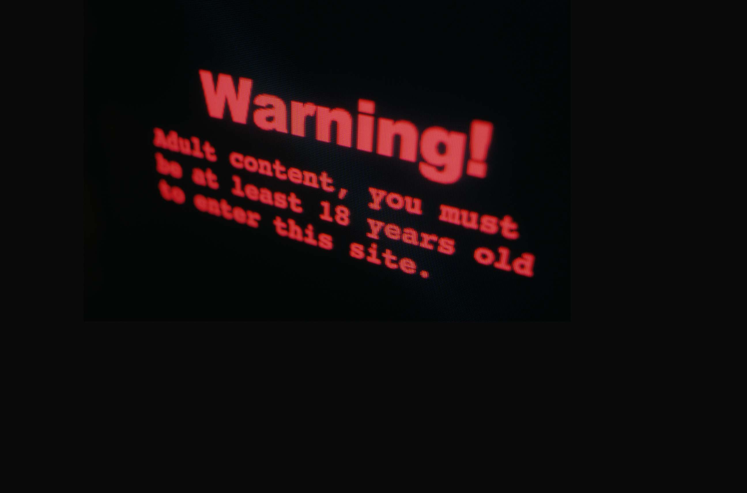PHOTO: A stock photo of a warning on a porn site. 