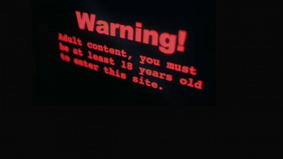 PHOTO: A stock photo of a warning on a porn site. 