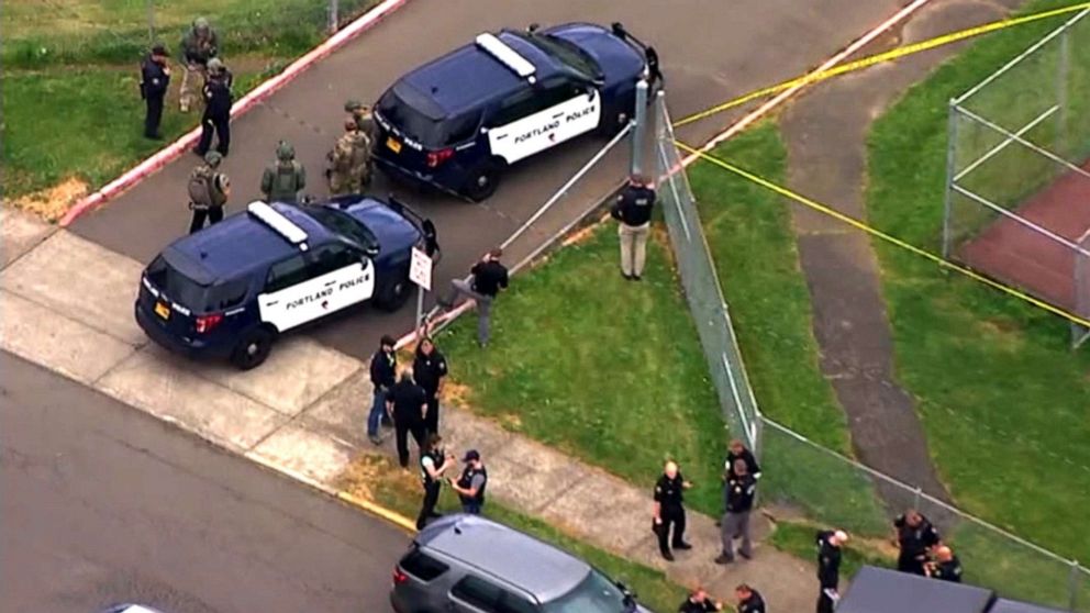 PHOTO: Officers responded to a call regarding a man armed with a gun near Parkrose High School, Portland, Ore.