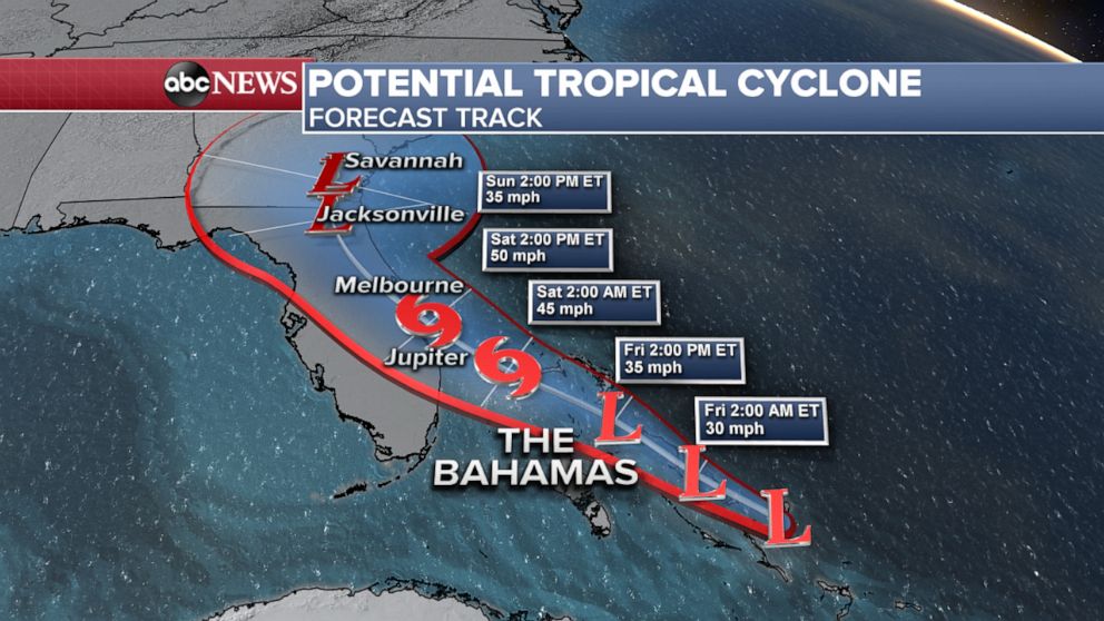 PHOTO: A "potential tropical cyclone" is threatening to bring tropical storm conditions to the northwestern Bahamas.