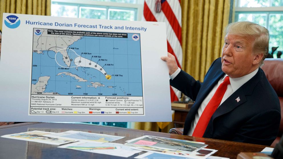 VIDEO: Controversy continues over Trump holding altered storm path image