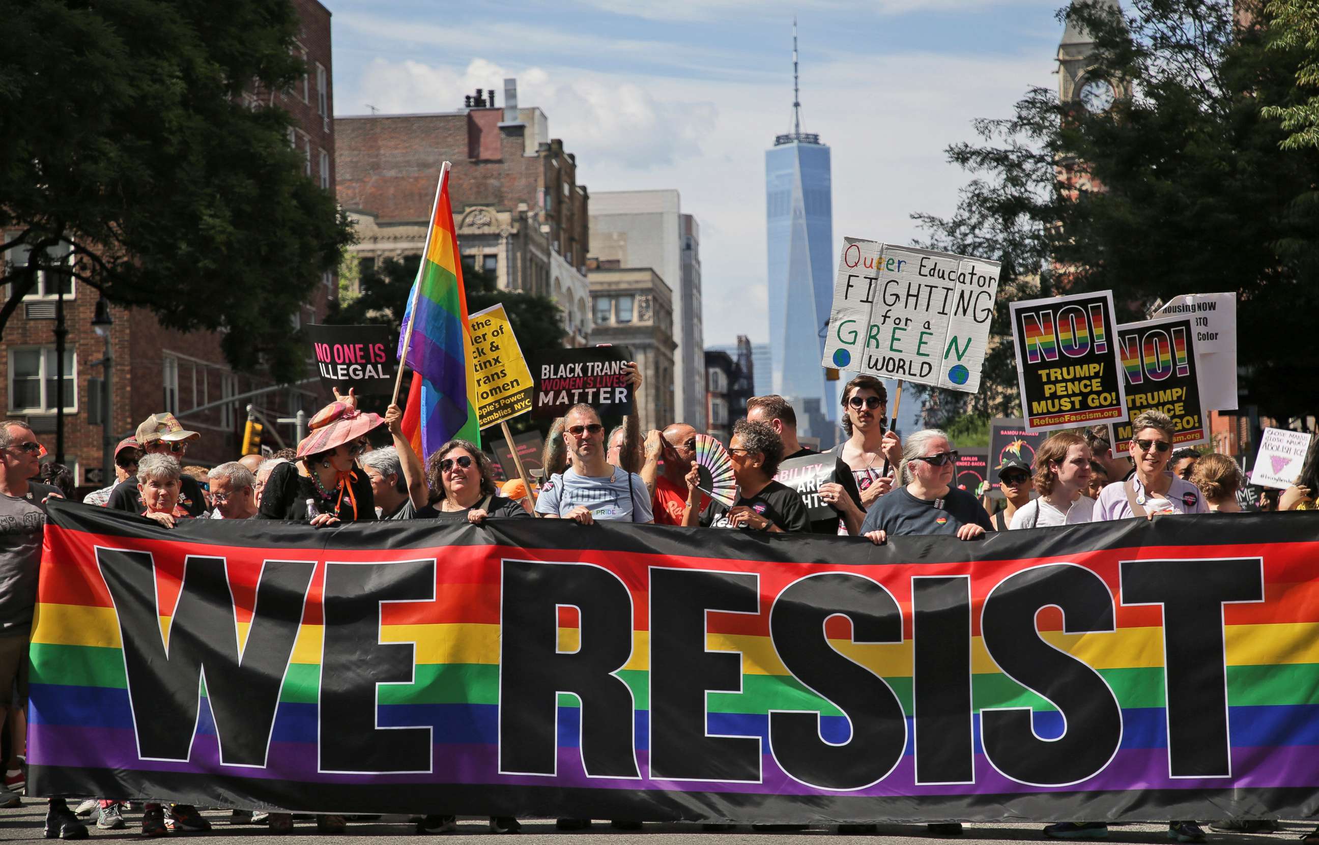 PHOTO: Marchers participate in the Queer Liberation March in New York, June 30, 2019.