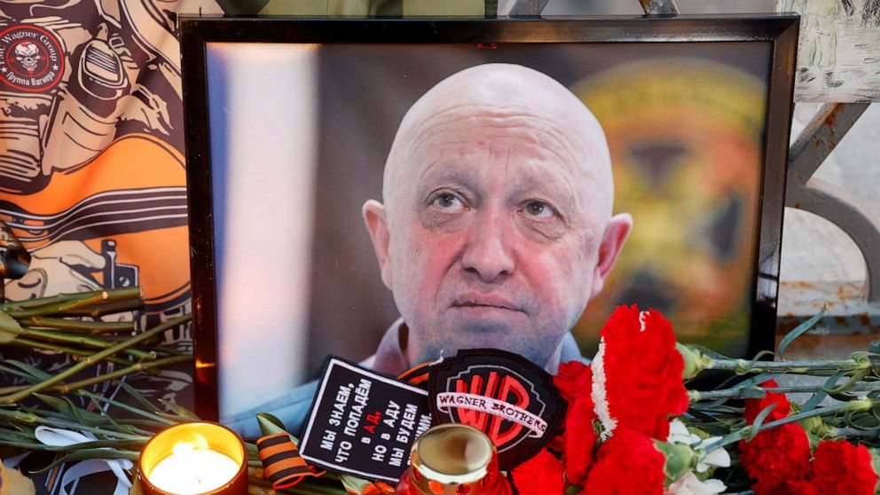 PHOTO: A portrait of Wagner mercenary chief Yevgeny Prigozhin at a makeshift memorial in Moscow, Russia August 24, 2023.