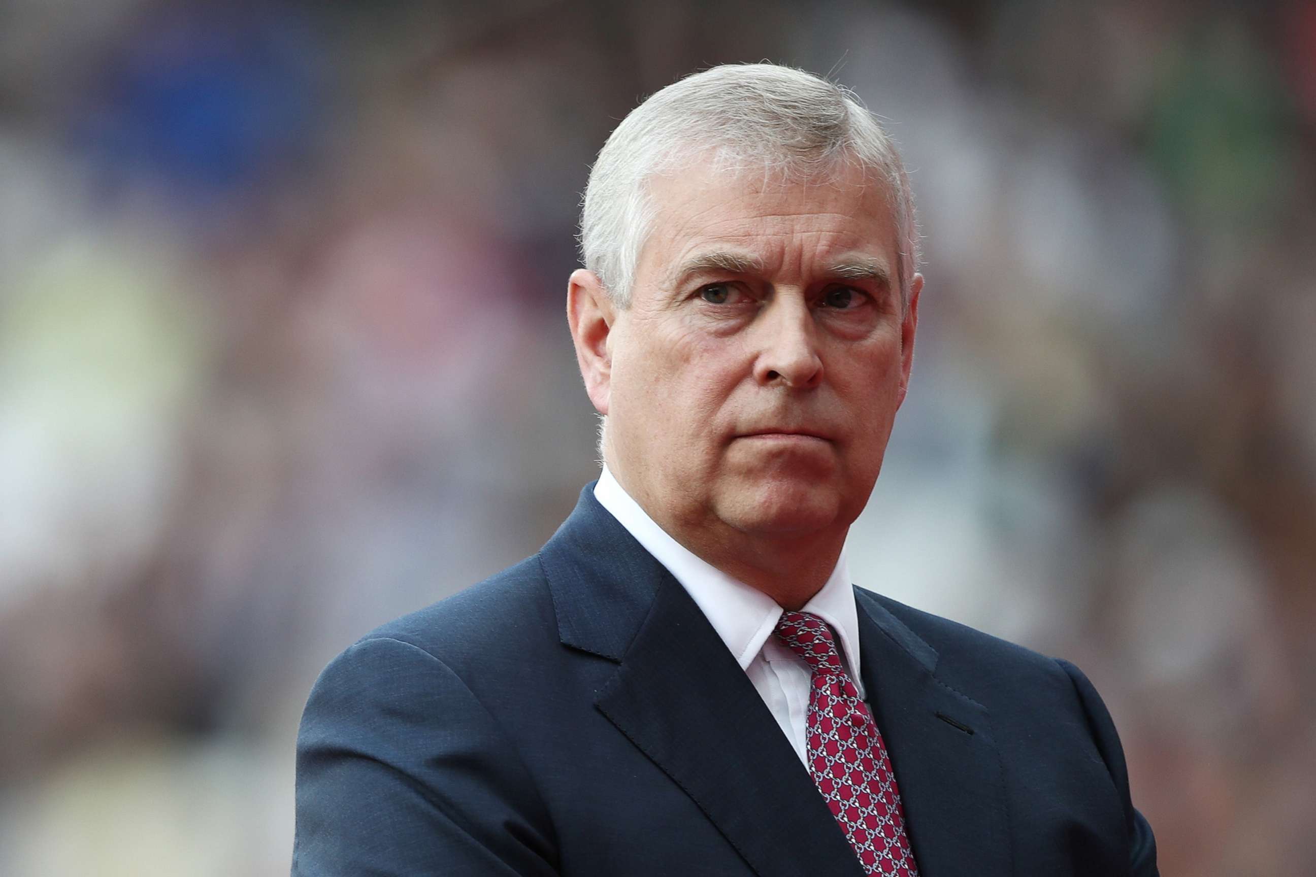 PHOTO: Prince Andrew, Duke of York, attend an athletic event at the London Stadium, Aug. 4, 2017 in London.