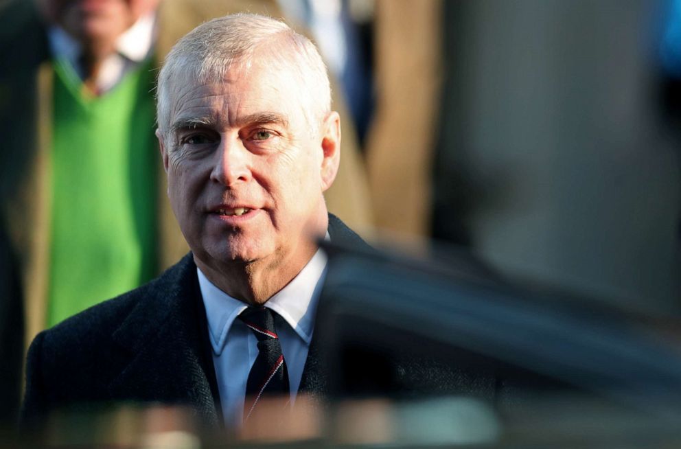 PHOTO: Britain's Prince Andrew leaves St. Mary the Virgin church in Hillington, near royal Sandringham estate, in Norfolk, Britain Jan. 19, 2020.