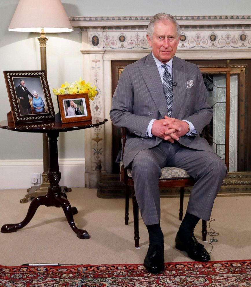 PICTURED: In this photo taken Thursday, March 15, 2018, Prince Charles looks on before delivering his Easter message at Clarence House in London.