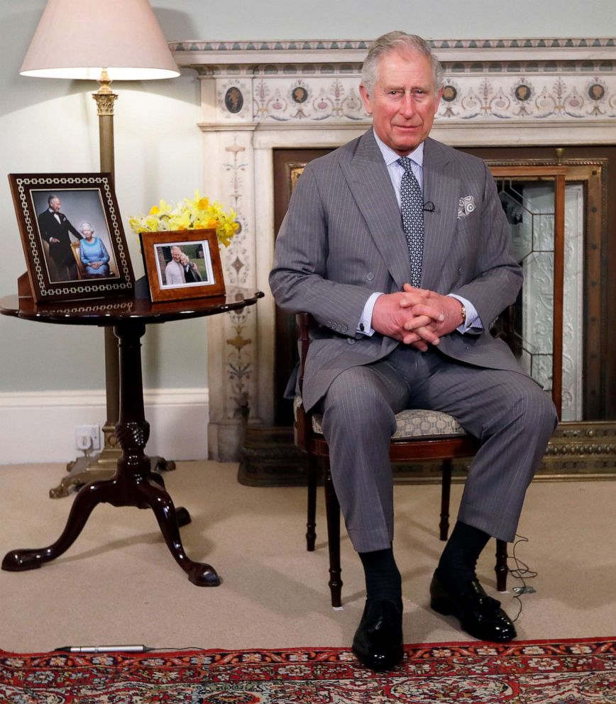 PHOTO: In this photo taken on Thursday, March 15, 2018, Prince Charles looks on ahead of delivering his Easter message at Clarence House in London.