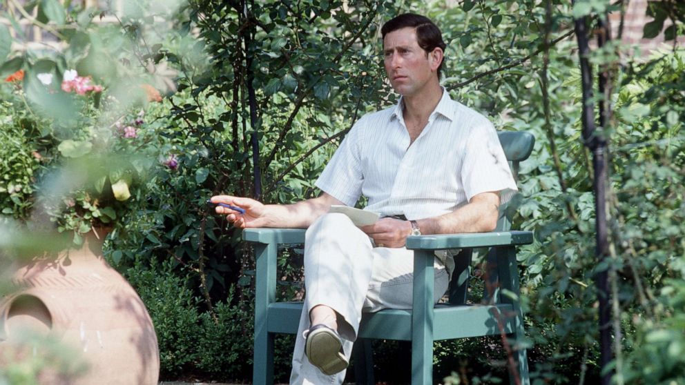 PHOTO: Prince Charles Sitting In His Garden At Highgrove, Gloucestershire, England, on July 14, 1986.