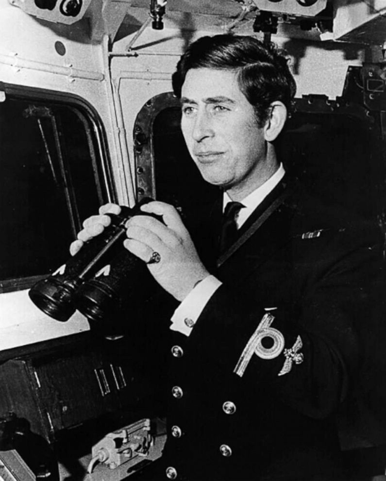 PHOTO: In this file photo from February 12, 1973, Charles, Prince of Wales, is shown serving as a second lieutenant on the deck of a Royal Navy frigate, Minerva, before leaving for patrols and routine exercises around the West Indies.