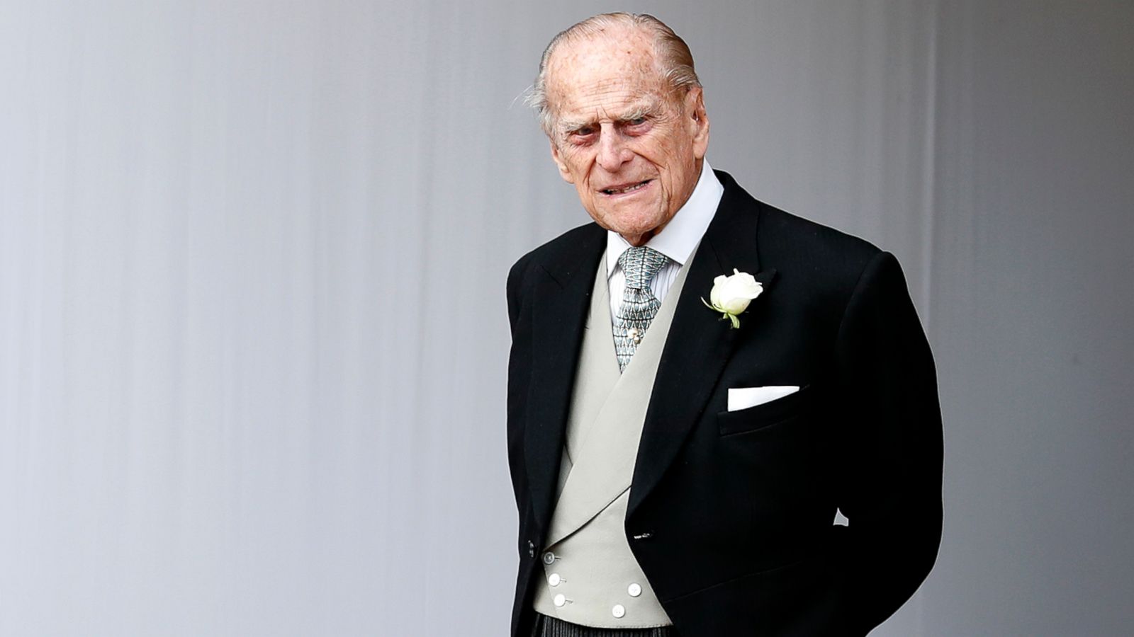 PHOTO: Prince Philip waits for the bridal procession following the wedding of Princess Eugenie of York and Jack Brooksbank in St George's Chapel, Windsor Castle, near London, Oct. 12, 2018.