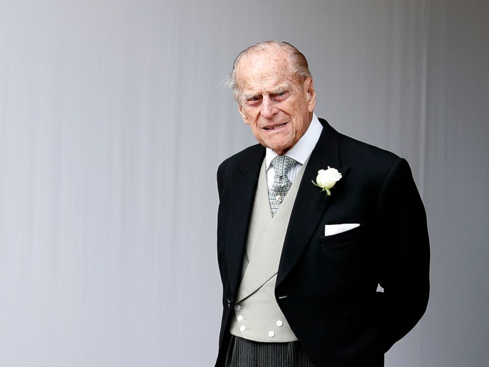 PHOTO: Prince Philip waits for the bridal procession following the wedding of Princess Eugenie of York and Jack Brooksbank in St Georges Chapel, Windsor Castle, near London, Oct. 12, 2018.