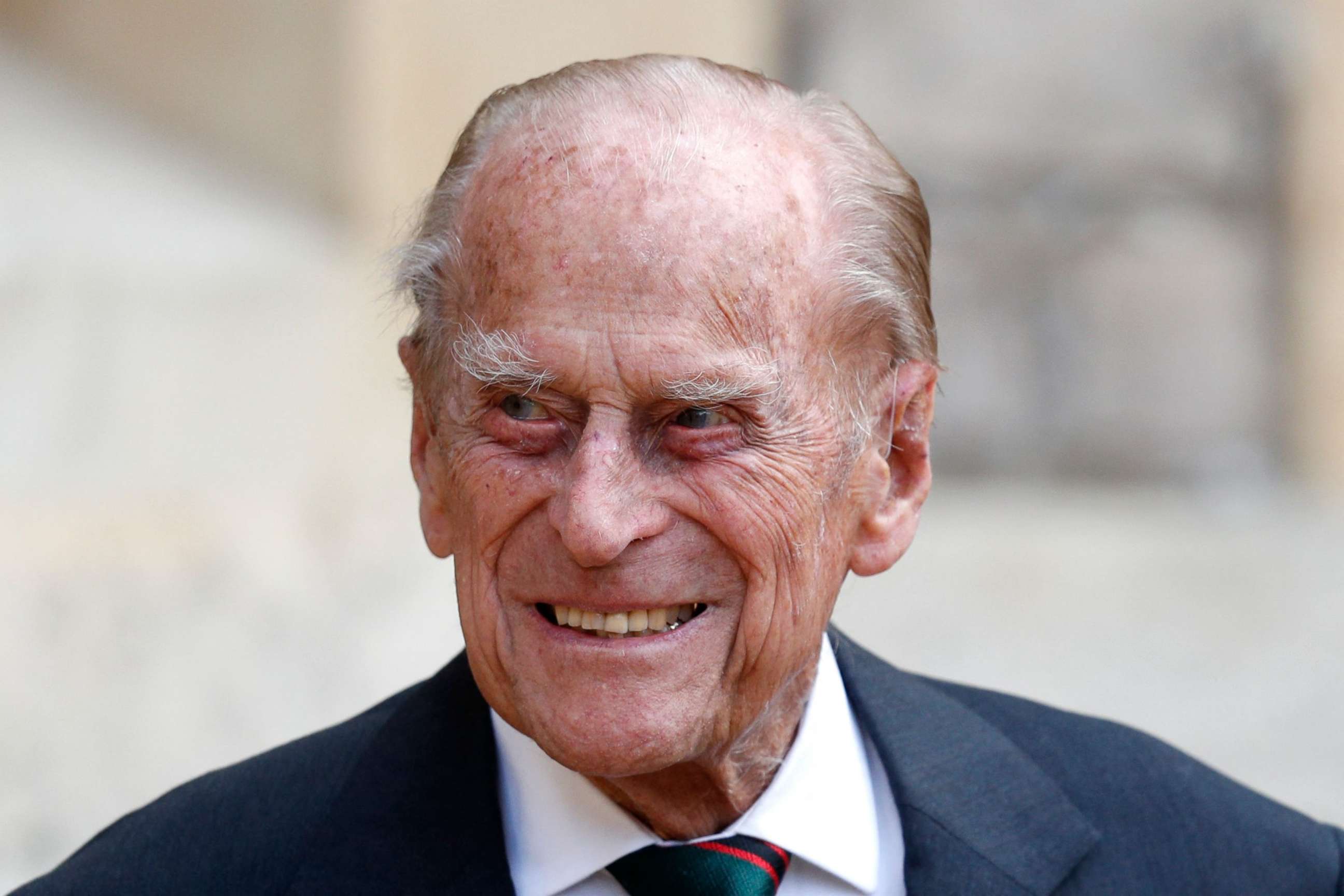 PHOTO: Britain's Prince Philip, the Duke of Edinburgh, takes part in the transfer of the Colonel-in-Chief of The Rifles at Windsor Castle in Windsor, England, on July 22, 2020.