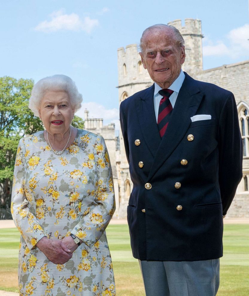 PHOTO: Queen Elizabeth II and the Duke of Edinburgh pose in the quadrangle of Windsor Castle ahead of his 99th birthday, Jan. 6, 2020.