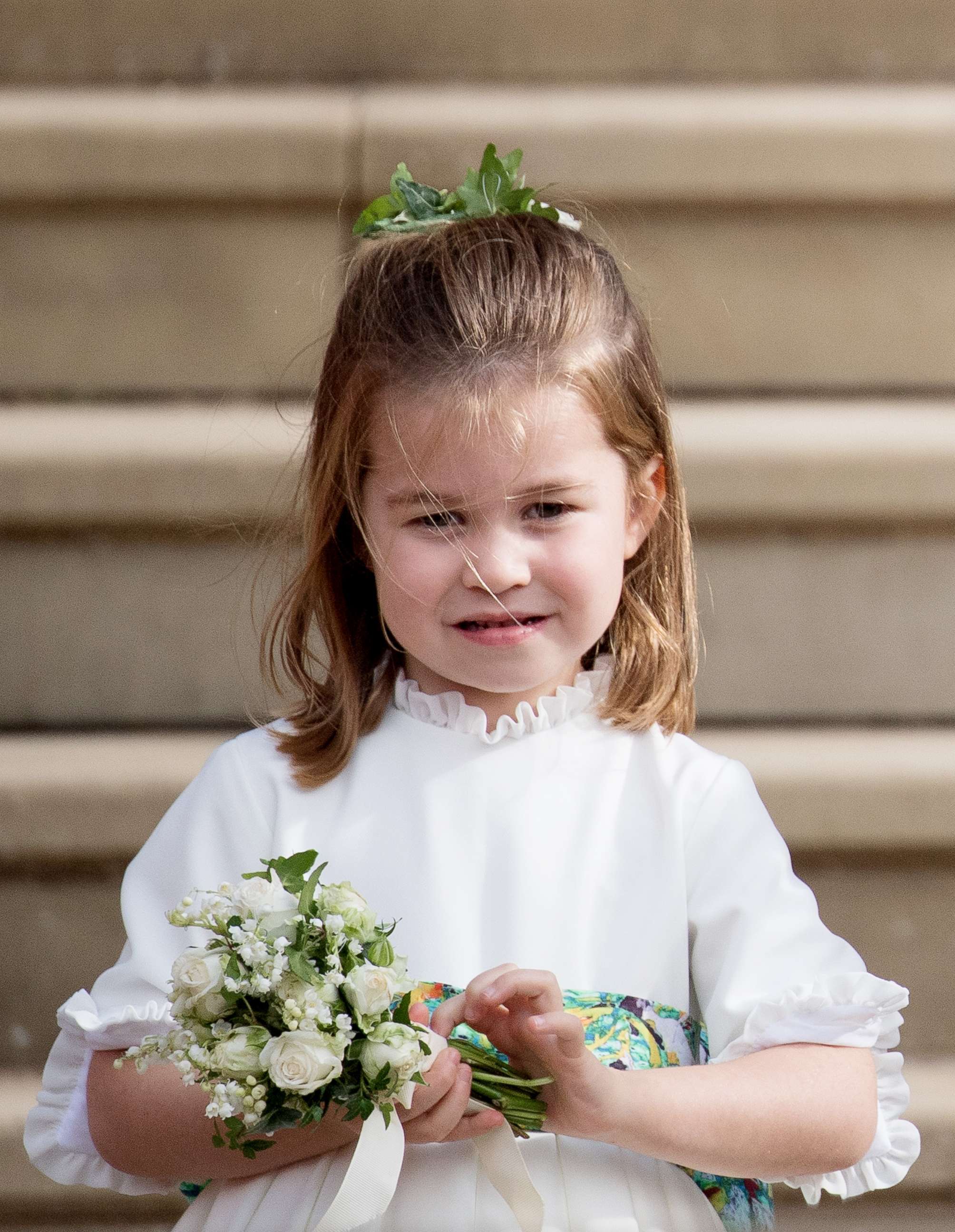PHOTO: Princess Charlotte of Cambridge attends the wedding of Princess Eugenie of York and Jack Brooksbank at St George's Chapel in Windsor Castle, Oct. 12, 2018, in Windsor, England.