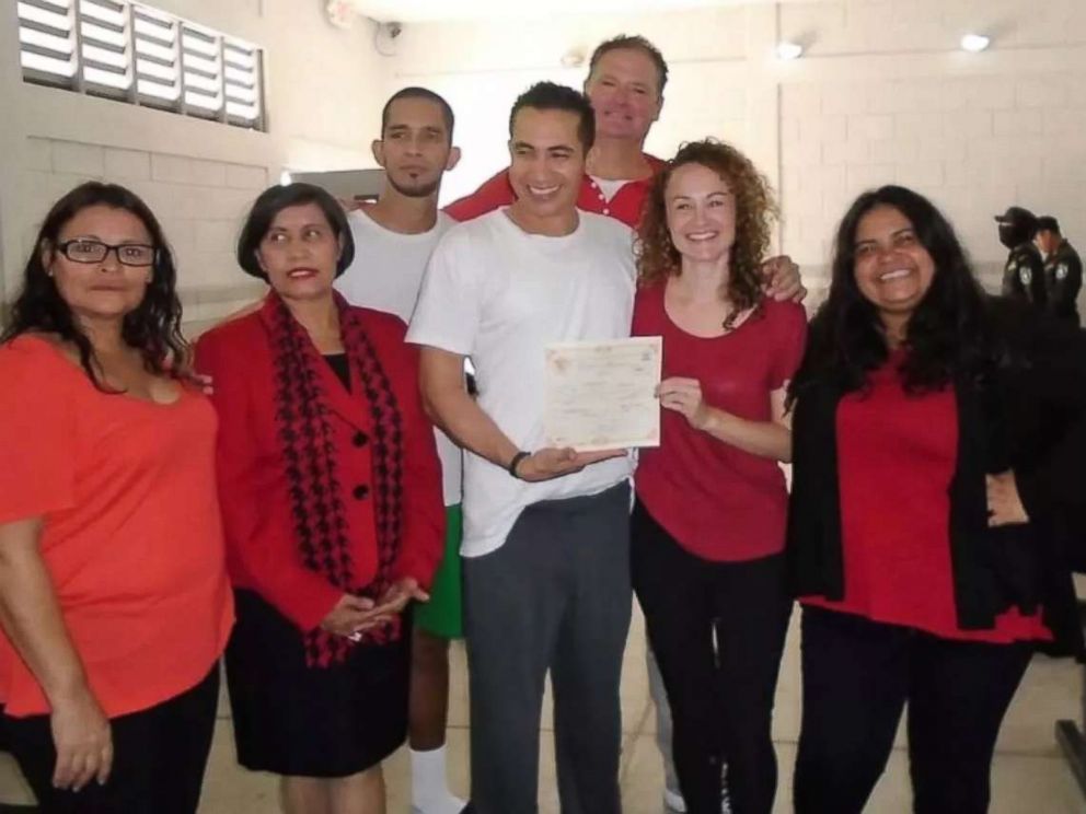 PHOTO: Political prisoner Edwin Espinal married human rights activist Karen Spring in a prison in  Honduras, Oct. 18, 2018. 