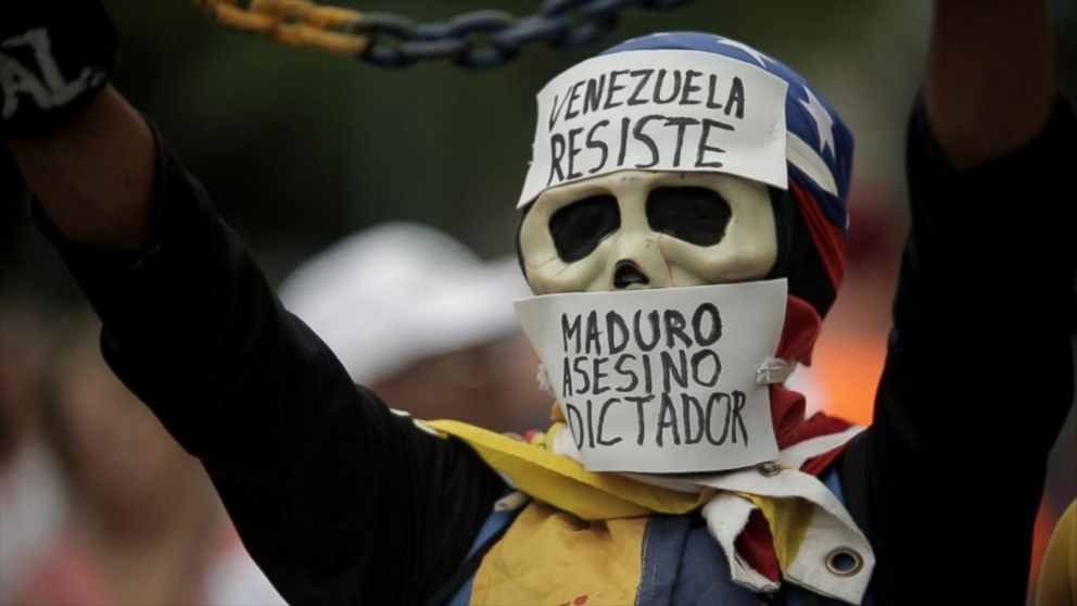 PHOTO: An anti-government protester during a rally in Caracas, Venezuela.