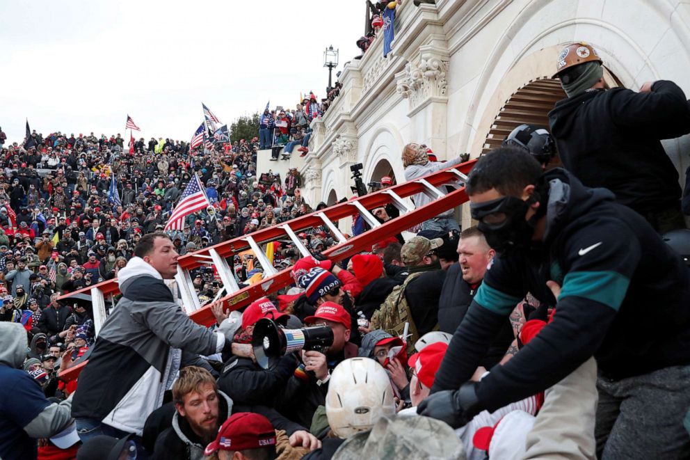 PHOTO: Pro-Trump protesters storm the Capitol during clashes with police in Washington, D.C, Jan. 6, 2021.