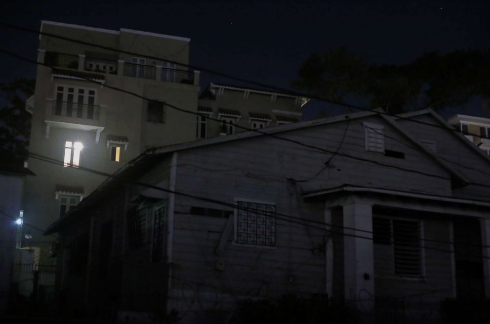 PHOTO: A view buildings during an island-wide power outtage in San Juan, Puerto Rico, April 18, 2018.