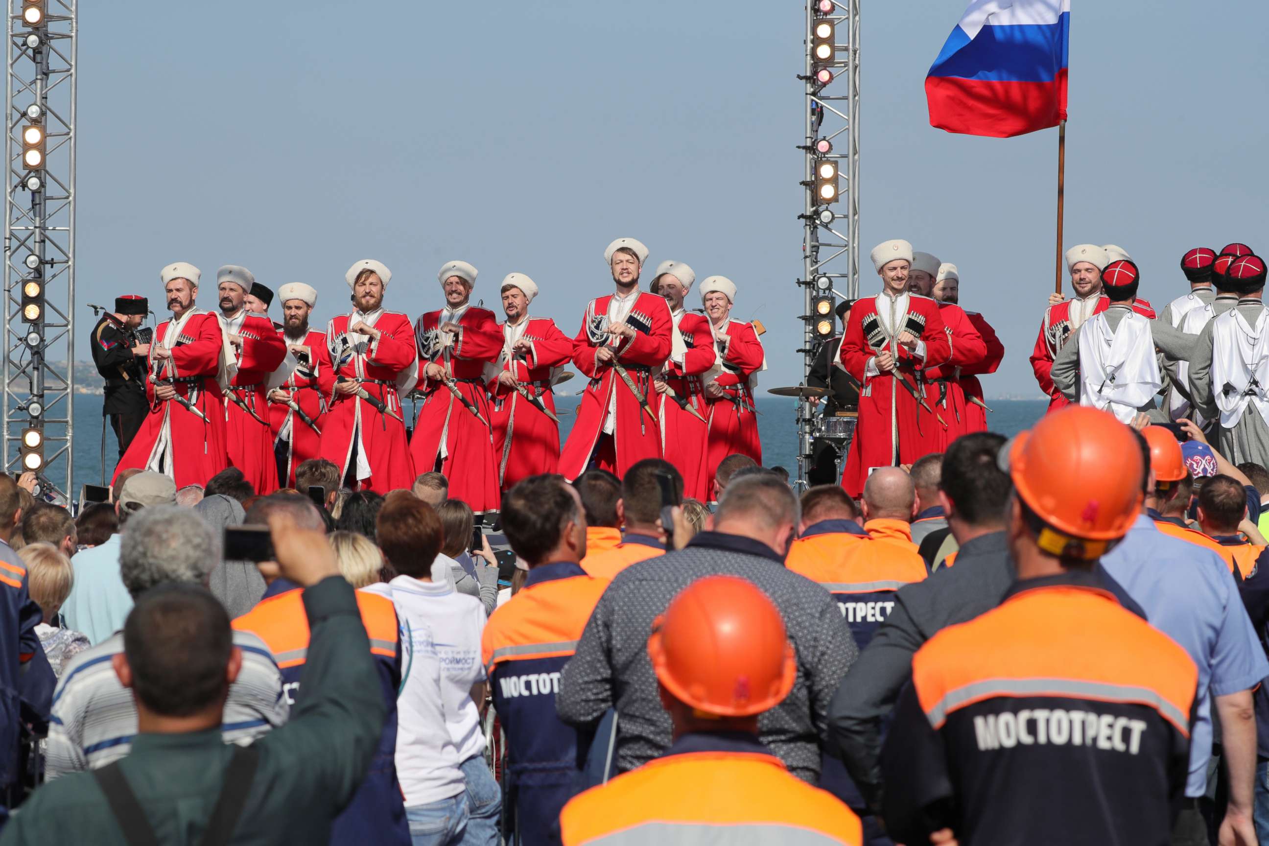 PHOTO: A combined rally and concert marking the opening of a road section of the Kerch Strait (Crimean) Bridge, May 15, 2018, Kerch, Russia.