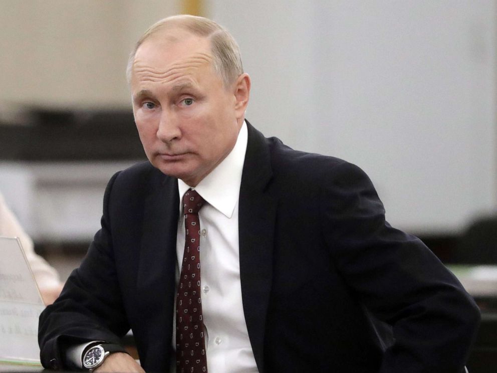 PHOTO: Russias President Vladimir Putin during the 2019 Moscow City Duma election at the Russian Academy of Sciences in Moscow, Sept. 8, 2019.