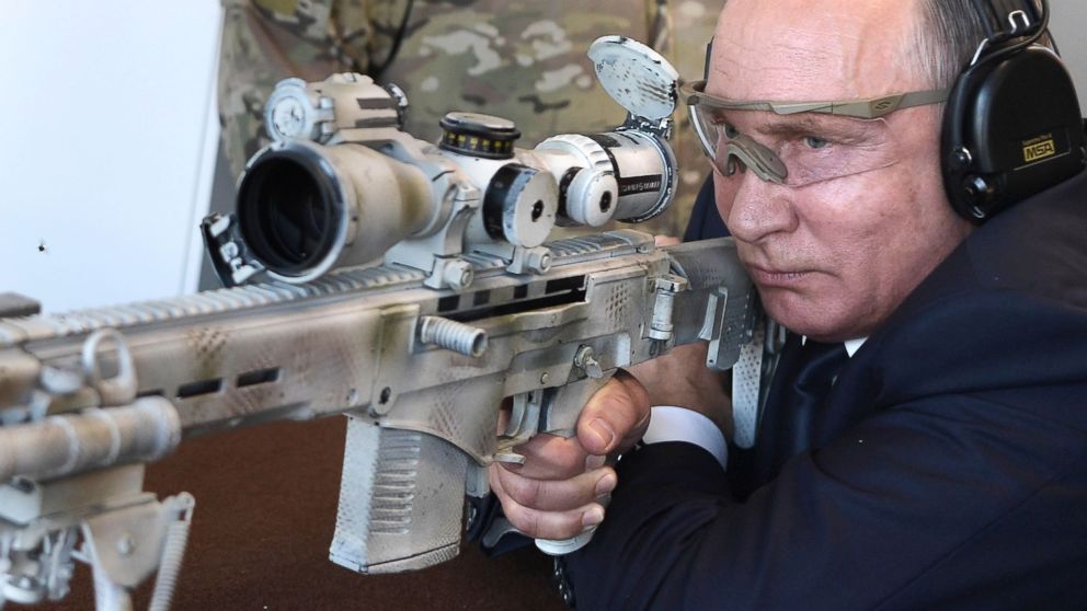 Vladimir Putin poses with new Kalashnikov sniper rifle - ABC News