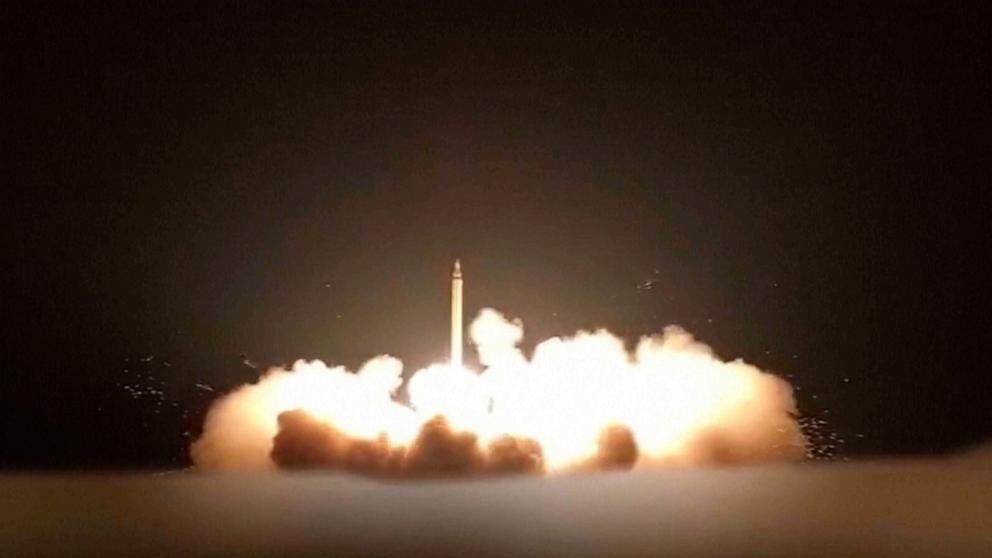 PHOTO: Video said to show retaliatory Iranian missiles launched towards Qatar, June 23, 2025.