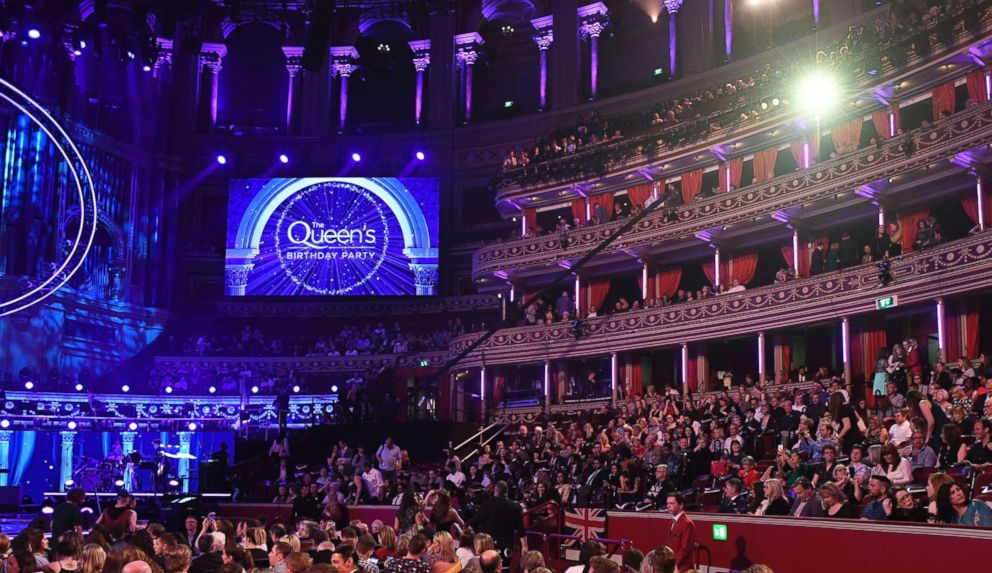 PHOTO: Audience members take their seats at the Royal Albert Hall in London, April 21, 2018, for a concert to celebrate the 92nd birthday of Britain's Queen Elizabeth II.