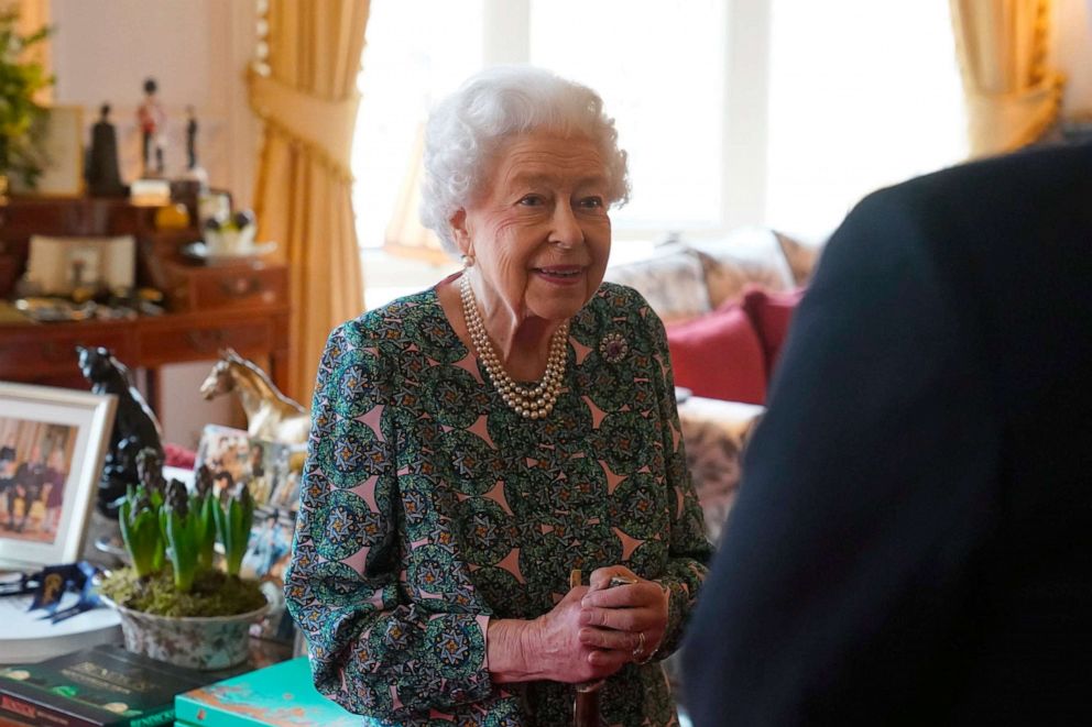 PHOTO: Queen Elizabeth II speaks during an audience at Windsor Castle on Feb. 16, 2022.